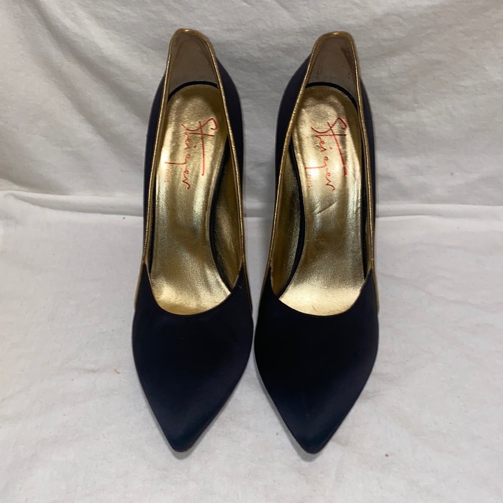 Walter Steiger Monte Carlo pump. Size 41 1/2, soft satin sheen black finish